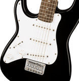 Squier Mini Stratocaster Left-Handed, Laurel Fingerboard, White Pickguard, Black