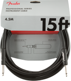 Fender Professional Series Instrument Cable, Straight/Straight, 15', Black