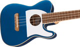 Fender Fullerton Tele Uke, Walnut Fingerboard, White Pickguard, Lake Placid Blue