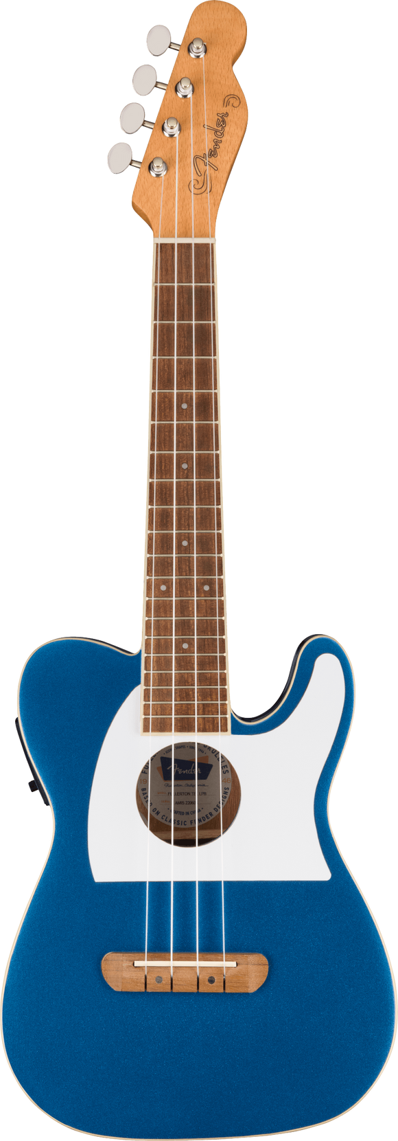 Fender Fullerton Tele Uke, Walnut Fingerboard, White Pickguard, Lake Placid Blue