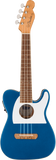 Fender Fullerton Tele Uke, Walnut Fingerboard, White Pickguard, Lake Placid Blue