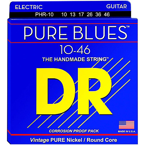 DR Strings PHR-10 Pure Blues Electric Strings - Medium, 10-46