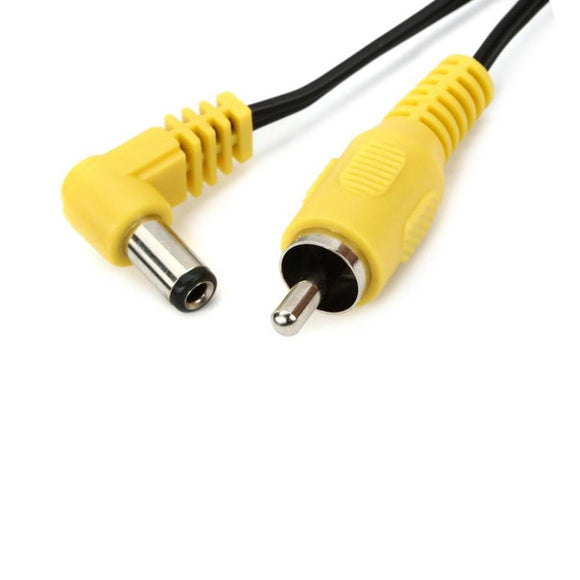 Cioks Type 3 - 5,5/2,5mm DC Plug, Centre Negative, L-Shape, 50cm Yellow