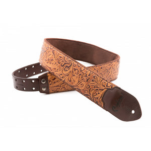 Right On! Straps On! Leathercraft Blackguard Brown Guitar Strap