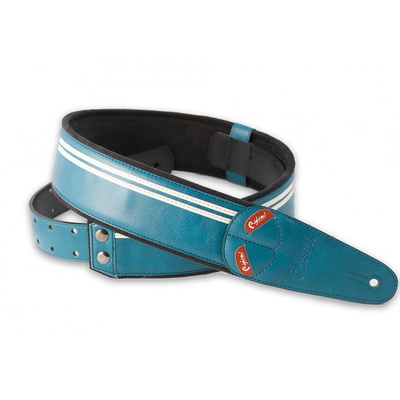Right On! Straps Steady Mojo Race Teal Guitar Strap