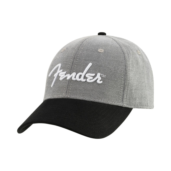 Fender Hipster Dad Hat, Gray and Black, One Size Fits Most