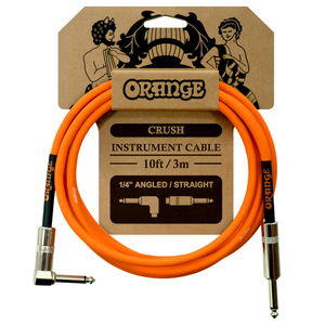 Orange Crush 10ft Instrument Cable Straight to Right Angle
