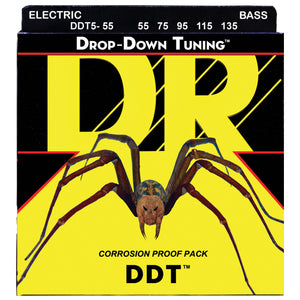 DR DDT5-55 Drop Down Tuning Bass Strings, Heavy 5-String