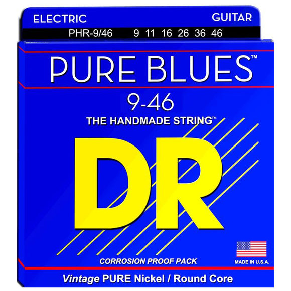 DR Strings PHR-9/46 Pure Blues Electric Strings - Lite-n-Heavy, 9-46