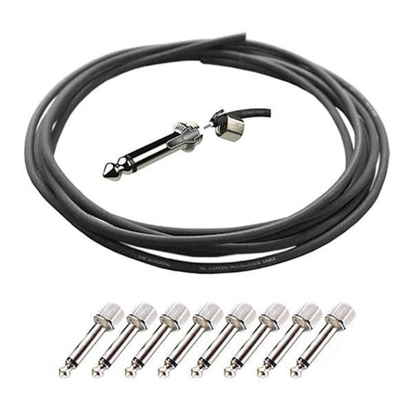 Evidence Audio 8 Pack SIS Straight Plugs and 5 Feet of Monorail Black Cable