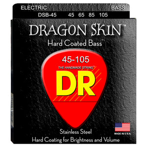 DR DSB-45 DragonSkin Coated Bass Strings - Medium, 45-105