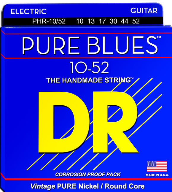 DR Strings PHR-10/52 Pure Blues Electric Strings - Big-n-Heavy, 10-52