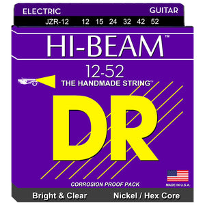 DR Hi-Beam JZR-12 Nickel-Plated Steel Hex Core Electric Strings Extra - Heavy 12-52