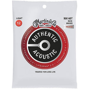 Martin Authentic Acoustic Lifespan 2.0 Acoustic Strings - 80/20 Treated Bronze Light