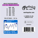 Martin Guitars Authentic Acoustic Strings SP 92/8 Phosphor Bronze Acoustic Strings - 11-52 Custom Light 3-Pack