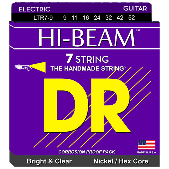 DR Hi-Beam LTR7-9 Nickel-Plated Steel Hex Core Electric Strings 7-String Lite  9-52