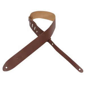 Levy's 2" Classic Slim Leather Guitar Strap - Brown
