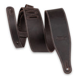 Levy's 2.5'' Pull-up Butter Leather Guitar Strap - Dark Brown