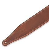 Levy's 2.5'' Double Stitch Butter Leather Guitar Strap - Brown