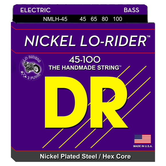 DR Nickel Lo-Rider Bass Strings 45-100 Lite 4-String NMLH-45