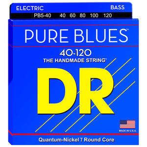DR PB5-40 Pure Blues Quantum-Nickel Bass Strings for 5-String 40-120