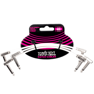 Ernie Ball 6'' Flat Ribbon Patch Cable 3 Pack - White