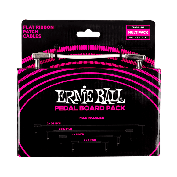 Ernie Ball Flat Ribbon Patch Cable Multi-Pack - White