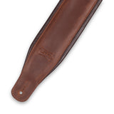 Levy's 3.25″ Wide Butter Leather Guitar Strap - Brown