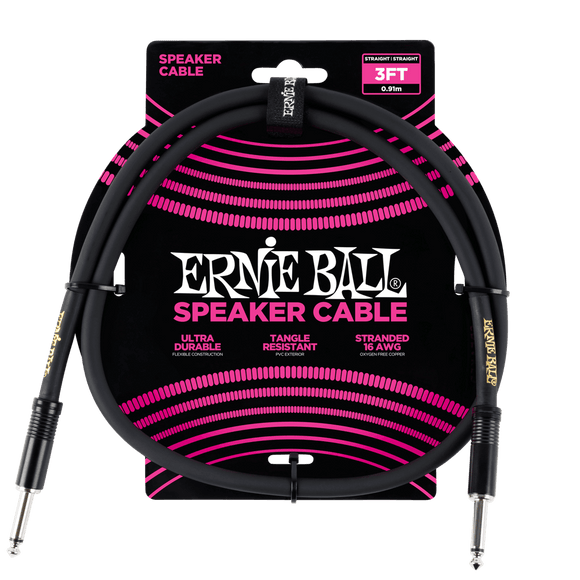 Ernie Ball 3' Speaker Cable - Black