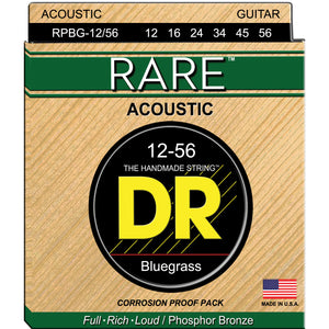 DR RPBG-12/56 Rare Phosphor Bronze Acoustic Strings 12-56 Bluegrass