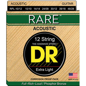 DR RPL-10/12 Rare Phosphor Bronze Acoustic Strings 12 String Lite 10's
