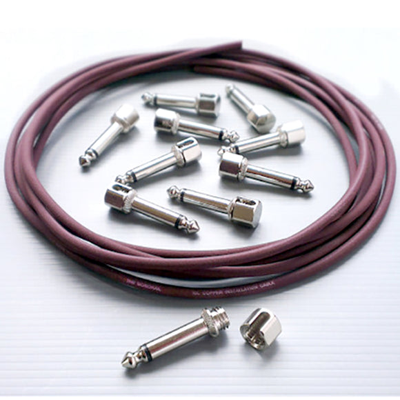 Evidence Audio 10 Pack SIS Right Angle Plugs and 10 Feet of Monorail Classic Burgundy Cable