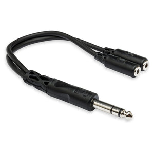 Hosa Technology 1/4 in TRS to Dual 3.5 mm TRSF Y Cable