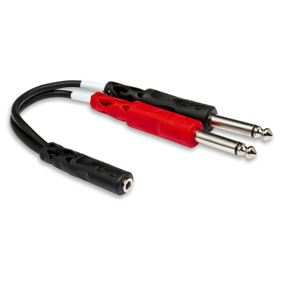 Hosa Technology Stereo Breakout 3.5 mm TRSF to Dual 1/4 in TS
