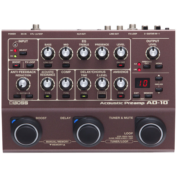 BOSS AD-10 Acoustic Preamp – Oxbow Audio Lab