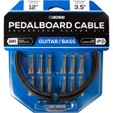 BOSS Solderless Pedalboard Cable Kit, 12 Connectors, 12ft / 3.5m Cable BCK-12