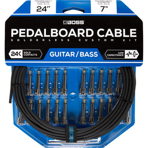 BOSS Solderless Pedalboard Cable Kit, 24 Connectors, 24ft / 7m Cable BCK-24