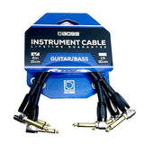 BOSS 6" / 15cm Instrument Patch Cable - 1/4" Right Angle to 1/4" Right 3-Pack
