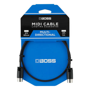 BOSS BMIDI-PB1 Space-Saving MIDI Cable with Multi-Directional Connectors 12in/30cm