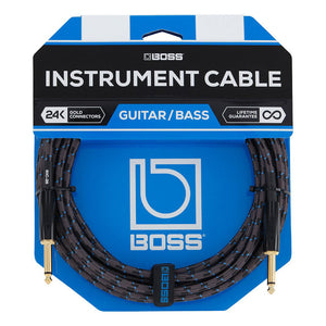 BOSS 25ft / 7.5m Instrument Cable, Straight/Straight 1/4" Jack