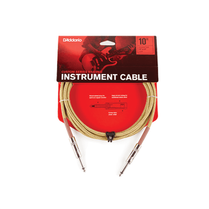 D'Addario Planet Waves Custom Series Braided Instrument Cable, Tweed - 10ft