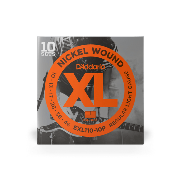 D'Addario EXL110 Nickel Wound Electric Guitar Strings 10 Pack - Regular Light, 10-46