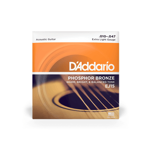 D'Addario EJ15 Phosphor Bronze Acoustic Strings, Extra Light 10-47