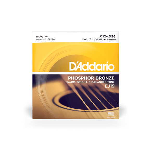 D'Addario EJ19 Phosphor Bronze Acoustic Strings, Medium 12-56