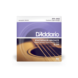 D'Addario EJ26 Phosphor Bronze Acoustic Strings, Custom Light 11-52