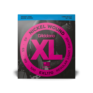 D'Addario EXL170 XL Nickel Wound Bass Strings - Light/Long, 45-100