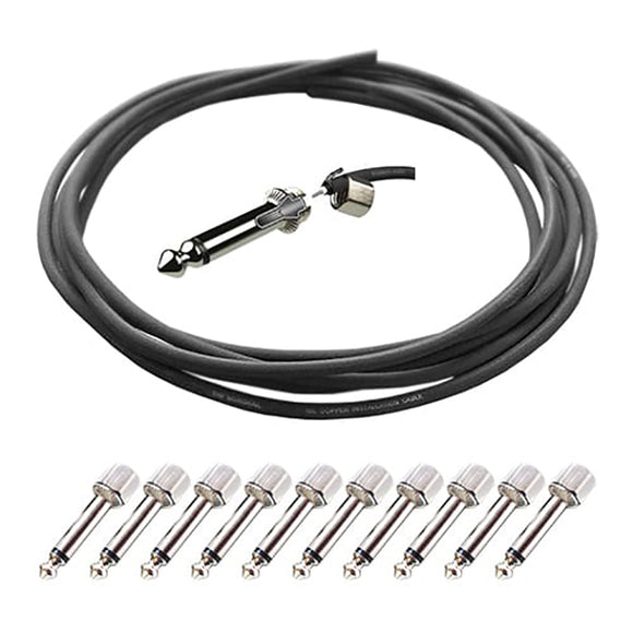Evidence Audio 10 Pack SIS Straight Plugs and 10 Feet of Monorail Black Cable
