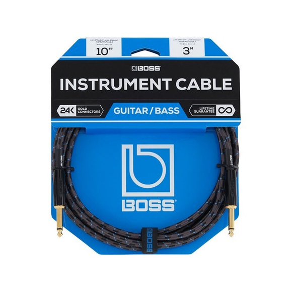 BOSS 10ft / 3m Instrument Cable, Straight/Straight 1/4