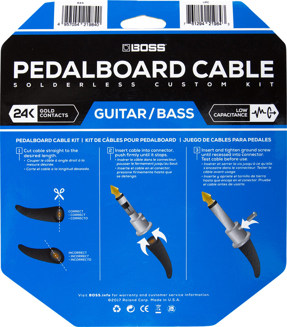 BOSS PEDALBOARD CABLE 24フィート BOSS BCK-24 Solderless Pedalboard Cable Kit – 24 Foot Cable + 24