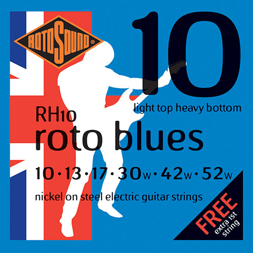 Rotosound Nickel Roto Blues 10-52 Light Top Heavy Bottom Electric Strings